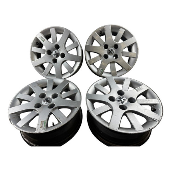 Jogo De Rodas Aro 15 Peugeot 207 Passion Xs 2010 Original Prateado