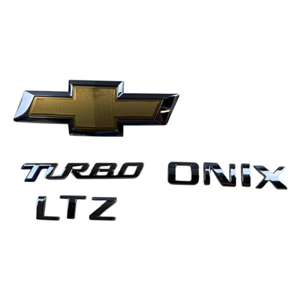 Kit Emblema Tampa Traseira Chevrolet Onix Plus 2020 Prateado