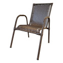 Cadeira Junco Sintético Varanda Aréa De Lazer Resistente Lisa Marrom